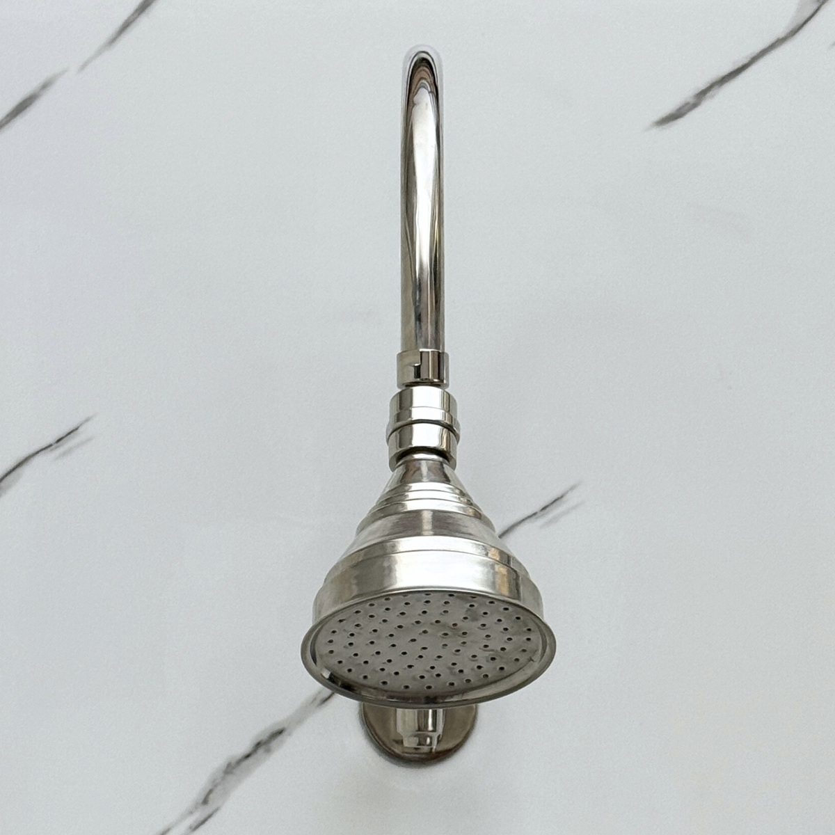 Polished Nickel Rain Shower Head with Arcuate Arm, Adjustable Nickel Shower Head - image 5