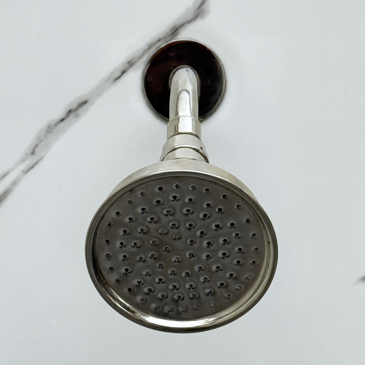 Polished Nickel Round Rain Shower System with Handheld — Short arm (PNCSS-020) — detail view 6