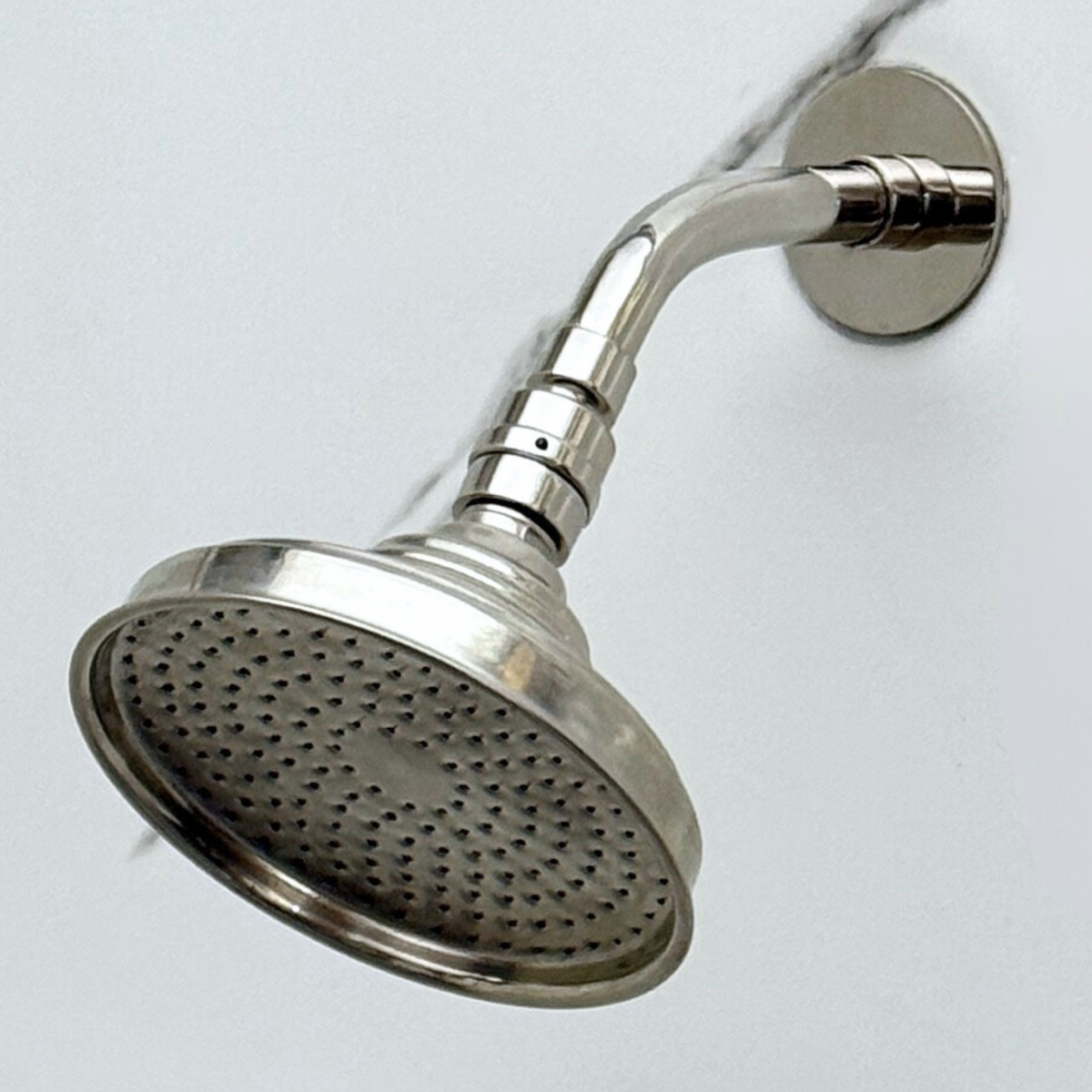 Polished Nickel Rain Shower Head with Short Arm, Adjustable Nickel Shower Head - image 1