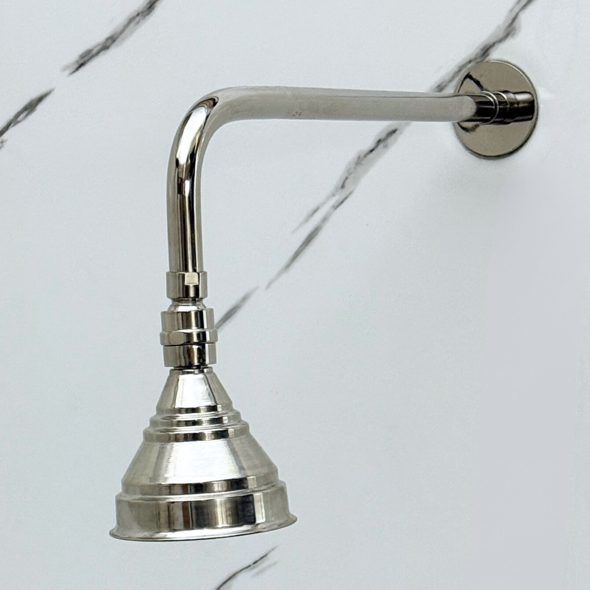 Polished Nickel Rain Shower Head with Straight Arm, Adjustable Nickel Shower Head - image 4