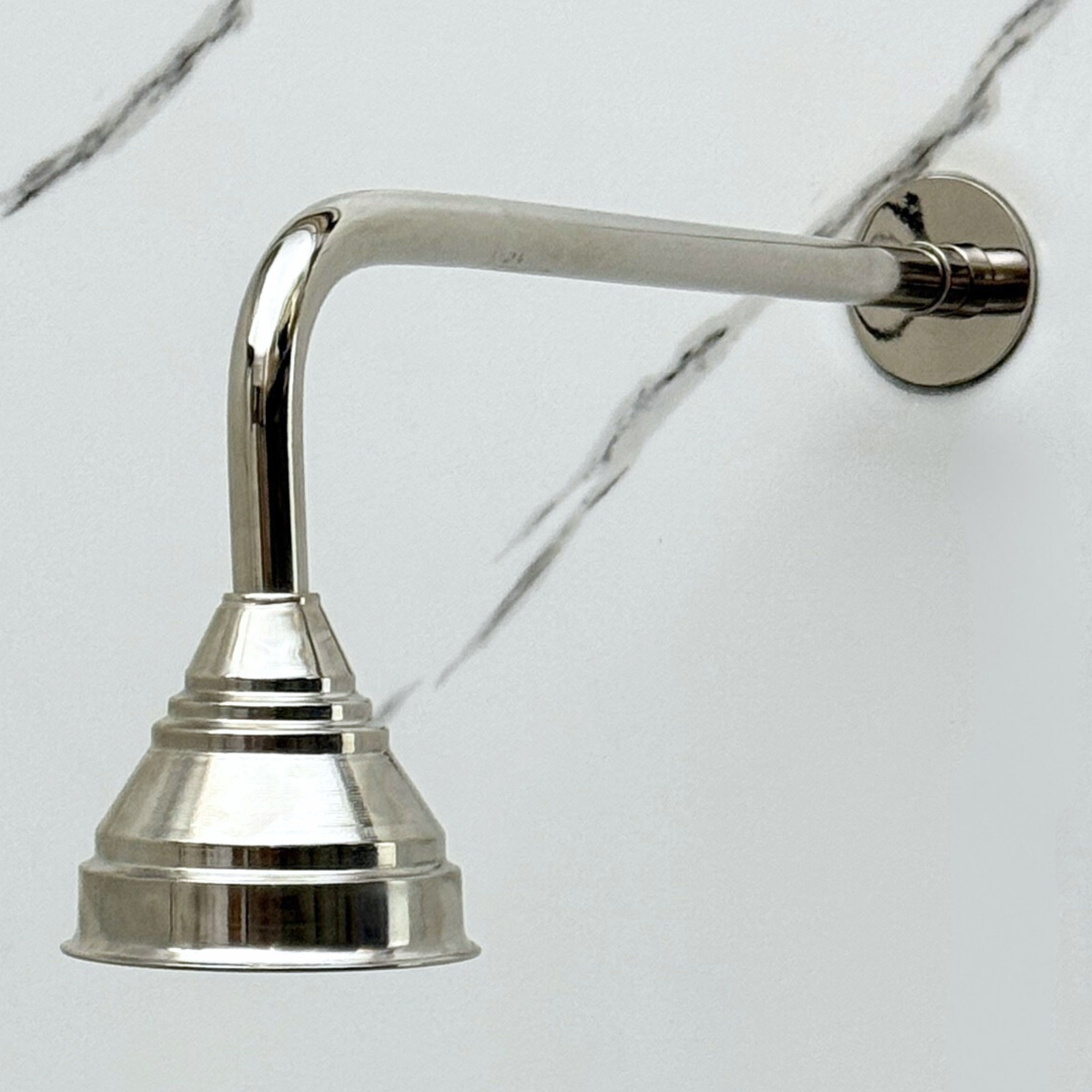 Polished Nickel Rain Shower Head with Straight Arm, Adjustable Nickel Shower Head - image 6