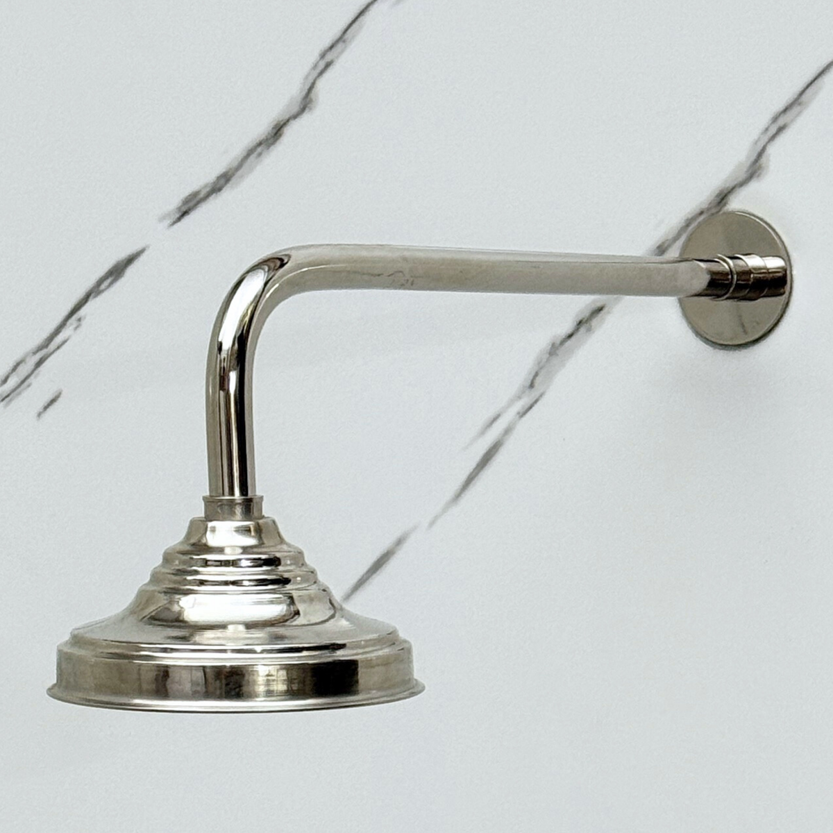 Polished Nickel Rain Shower Head with Straight Arm, Adjustable Nickel Shower Head - image 7