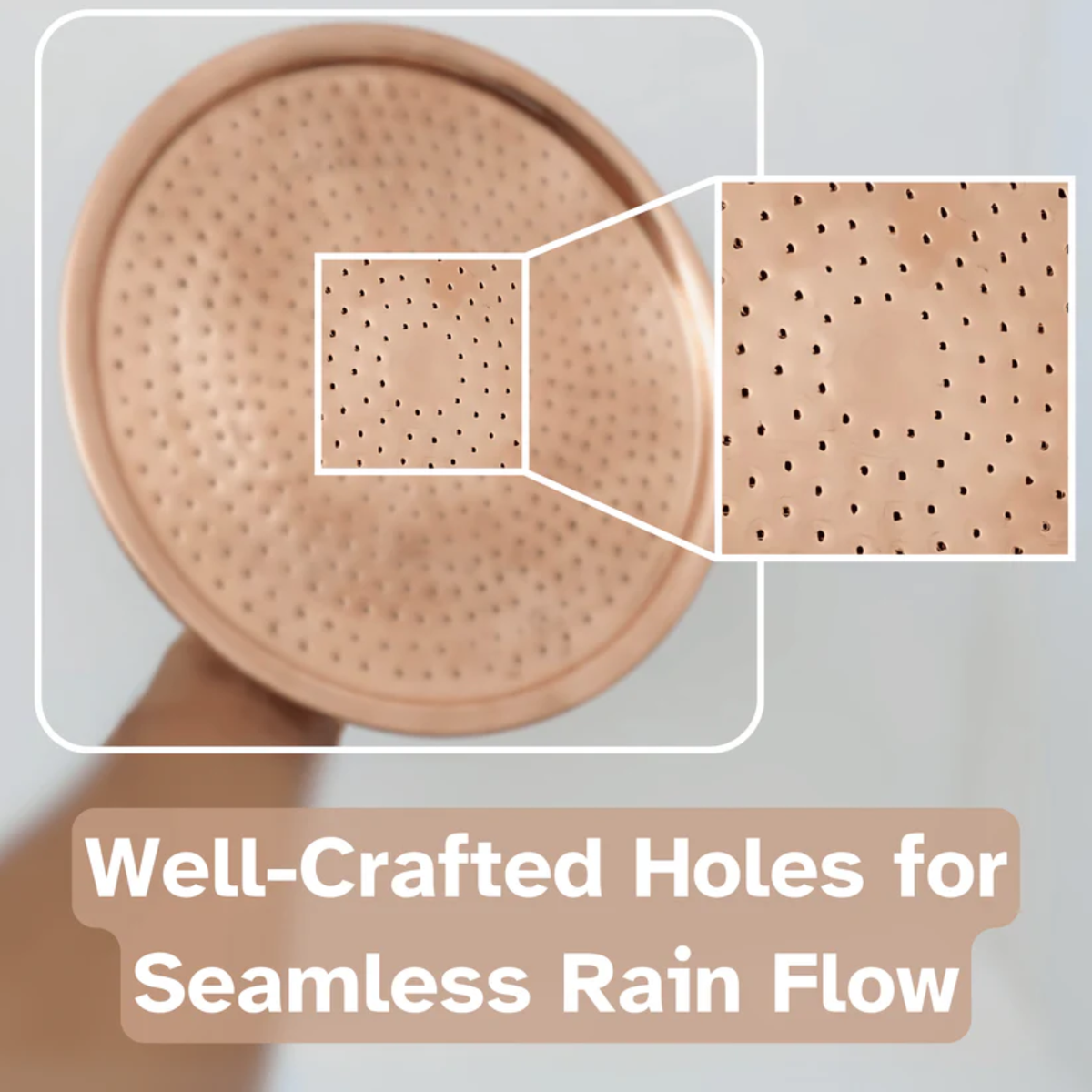 Aura Solid Copper Rain Shower Head - Unlacquered Living Finish - image 6