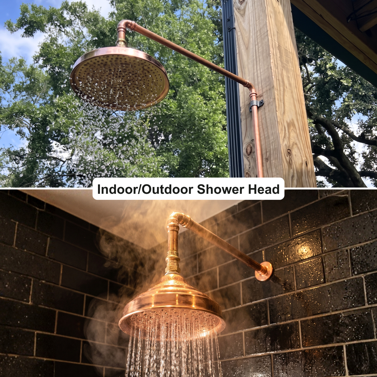 Aura Solid Copper Rain Shower Head - Unlacquered Living Finish - image 3