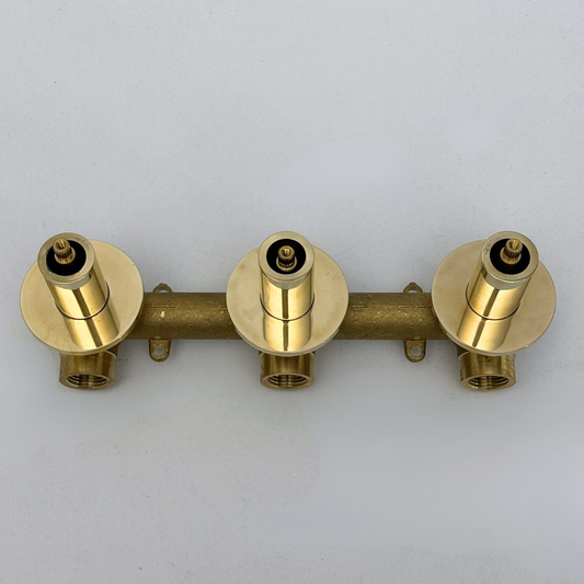 Solid Solid Brass 2 Way Valve, 3 Handles Bathroom Shower Valve - image 1