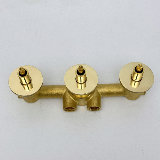 Solid Solid Brass 3 Way Valve, 3 Handles Bathroom Shower Valve - image 1