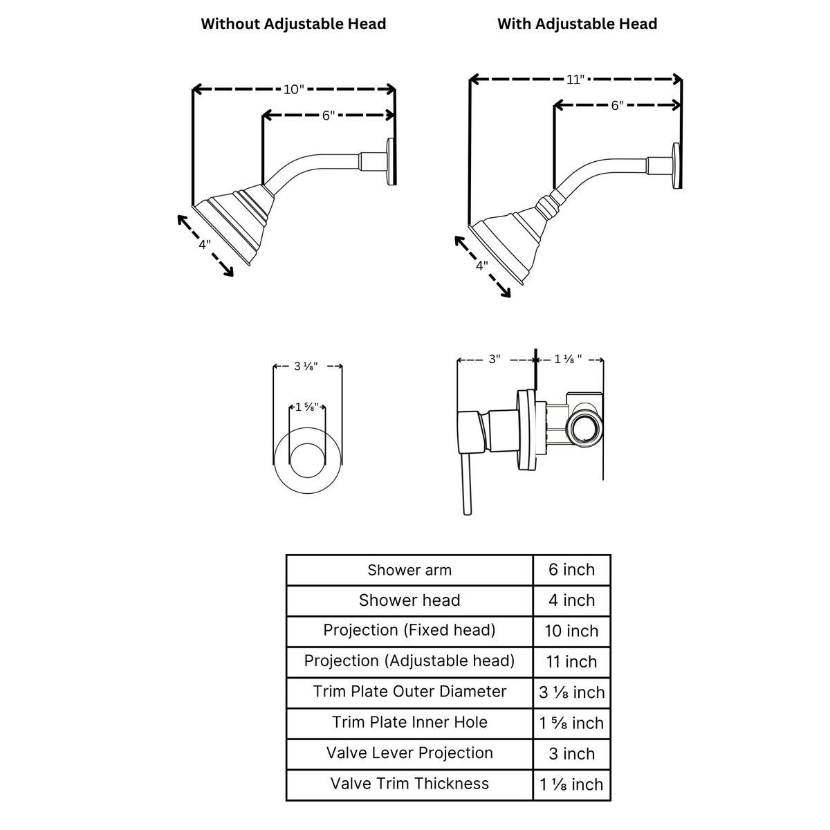 Unlacquered Brass Concealed Shower System — Mixer Lever (UBMSS001)