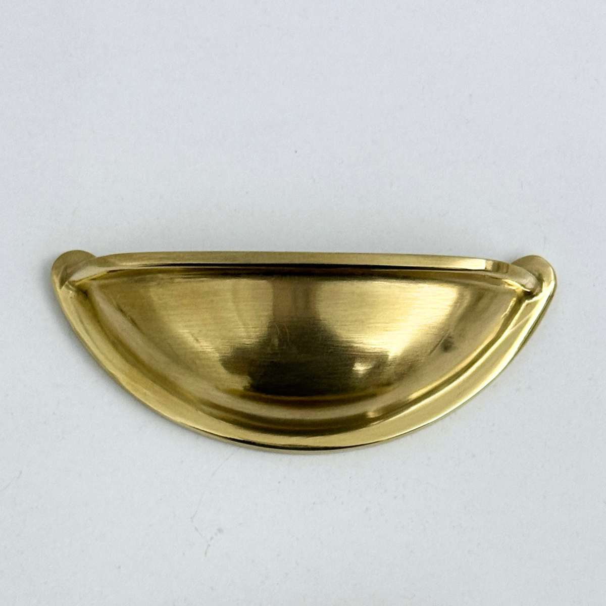 Unlacquered Brass Cup Pull Handles, Solid Brass Kitchen Bin Pull - image 3