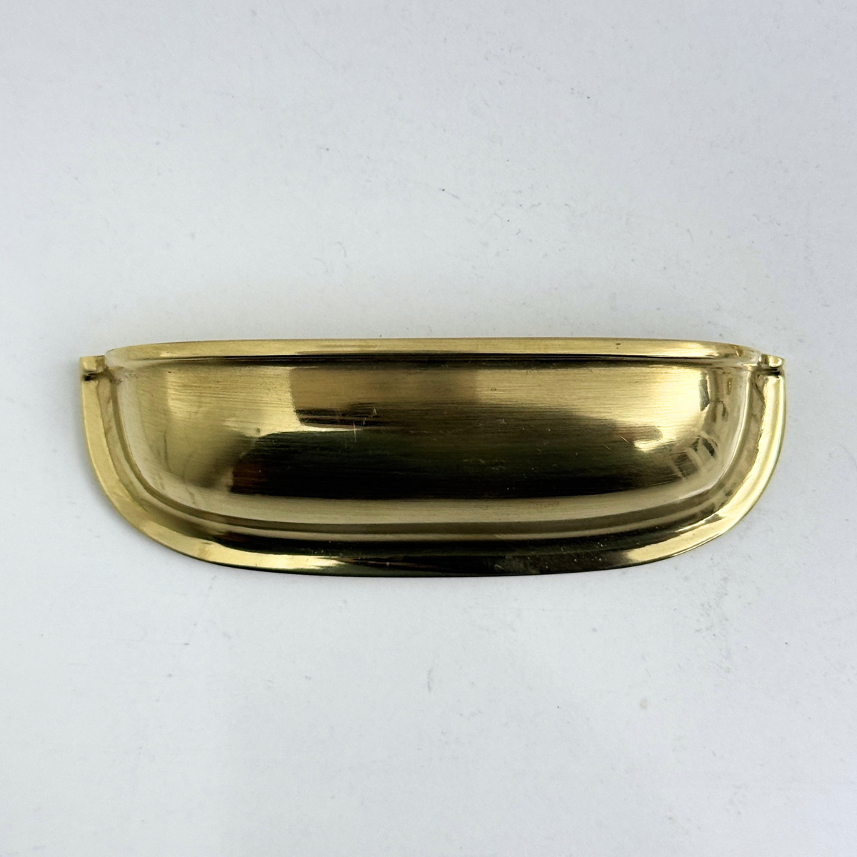 Unlacquered Brass Cup Pull Handles, Solid Brass Kitchen Bin Pull - image 3