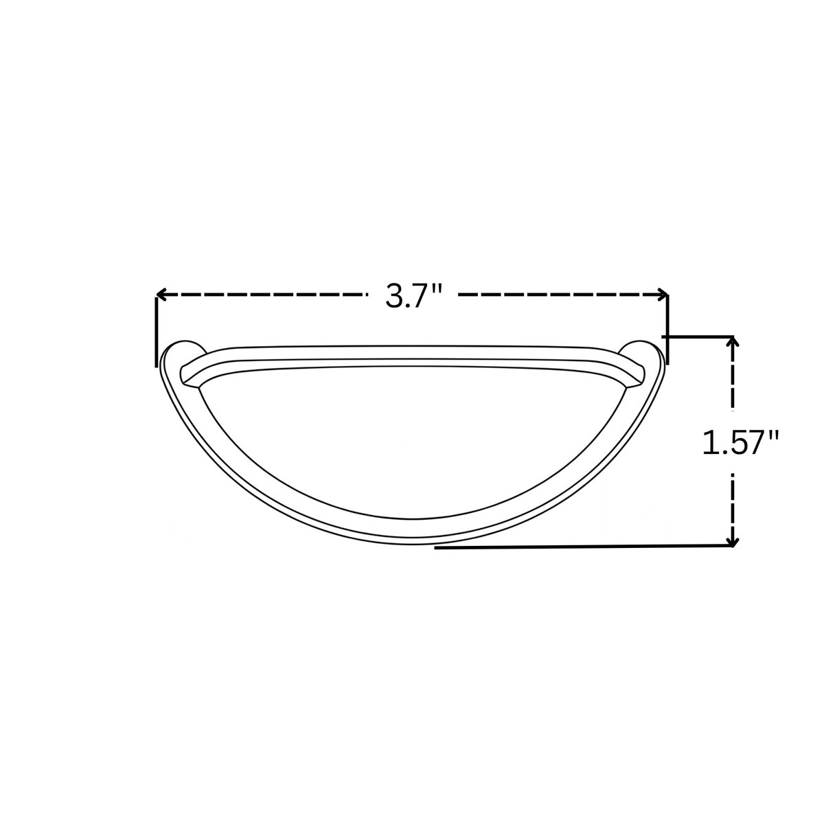 Unlacquered Brass Cup Pull Handles, Solid Brass Kitchen Bin Pull - image 7