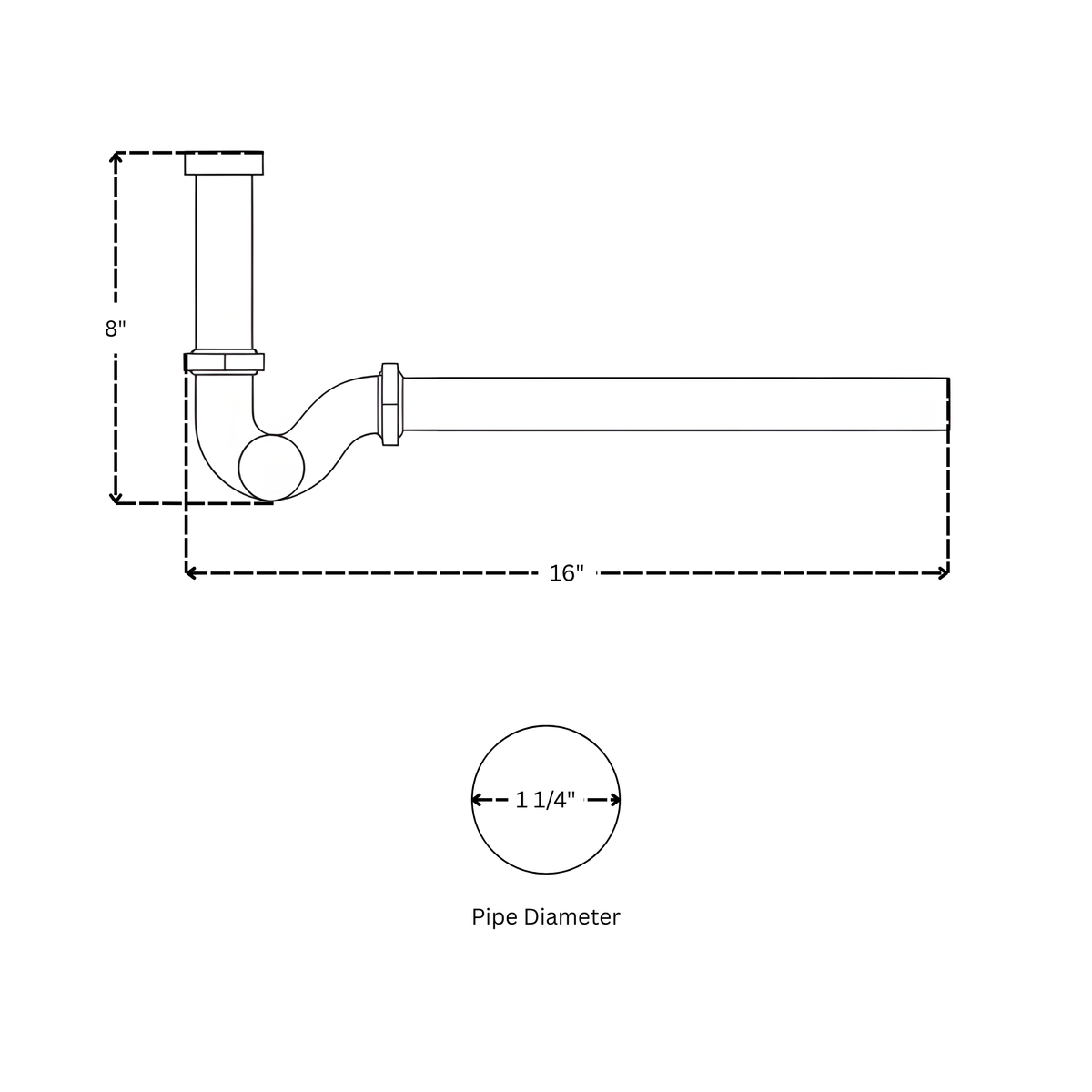 Unlacquered Brass P-Trap Drain Pipe - image 3