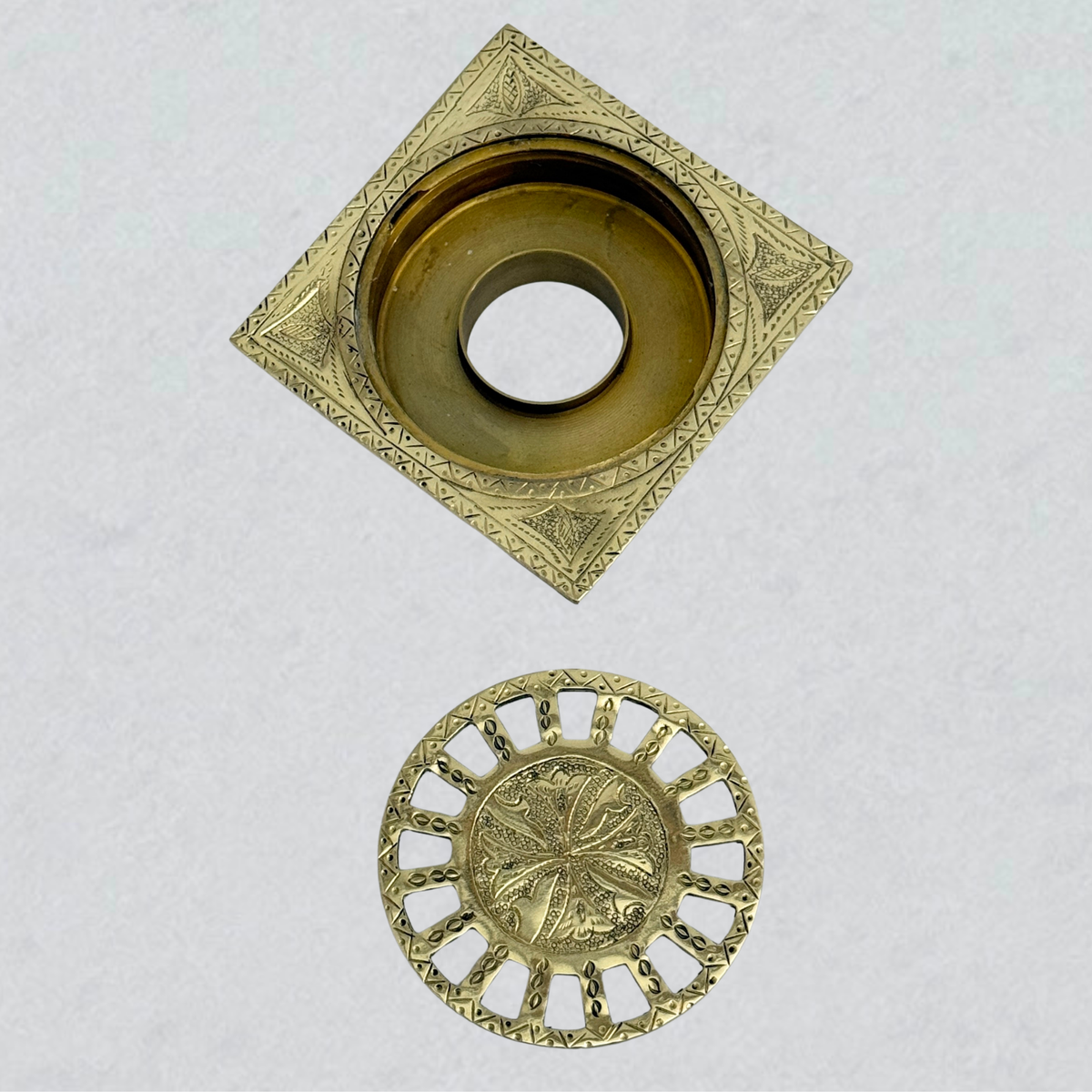 Unlacquered Brass Engraved Shower Drain with Removable Cover, Solid Brass Square Shower Drain - image 5