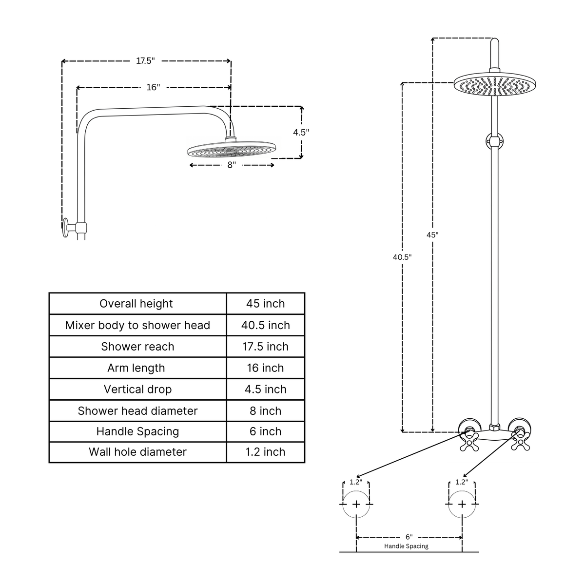 Unlacquered Brass Exposed Shower System