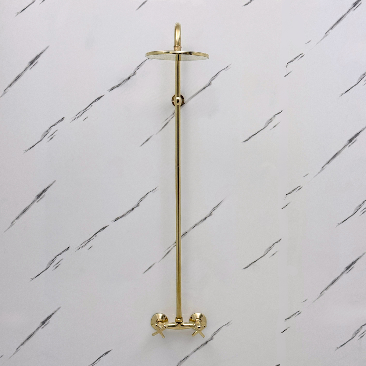 Unlacquered Brass Exposed Shower System