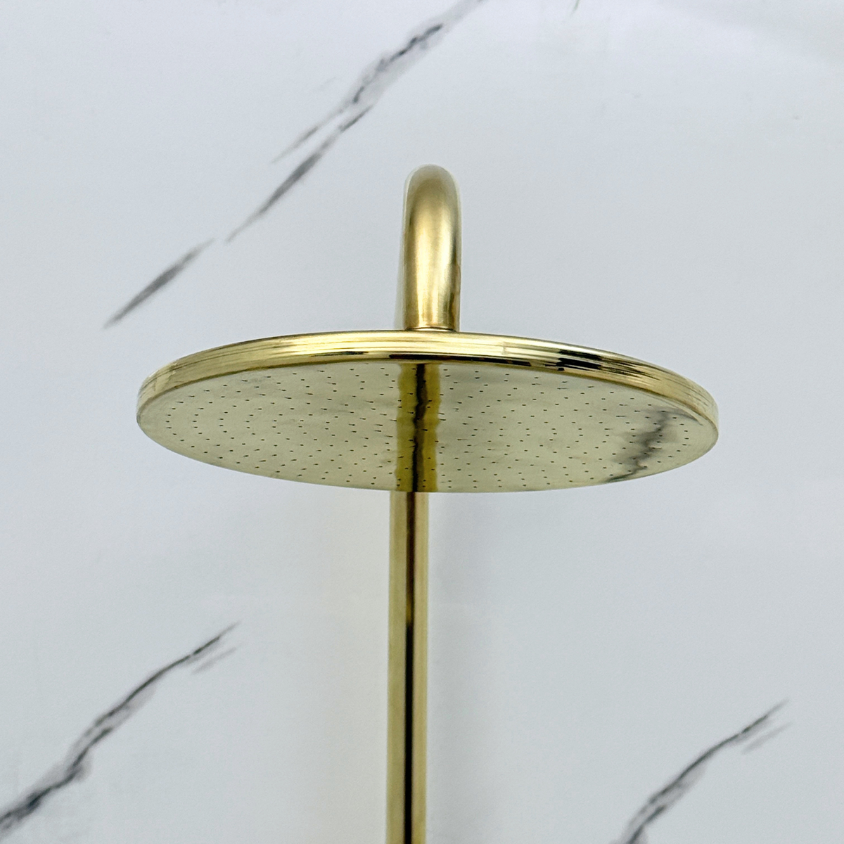 Unlacquered Brass Exposed Shower System with Rainfall Head & Tub Filler
