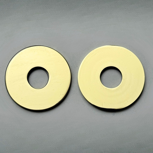 Unlacquered Brass Flat Face Plates for Wall Mount Faucets, 1/2 inch Solid Brass Flat Escutcheons - image 1