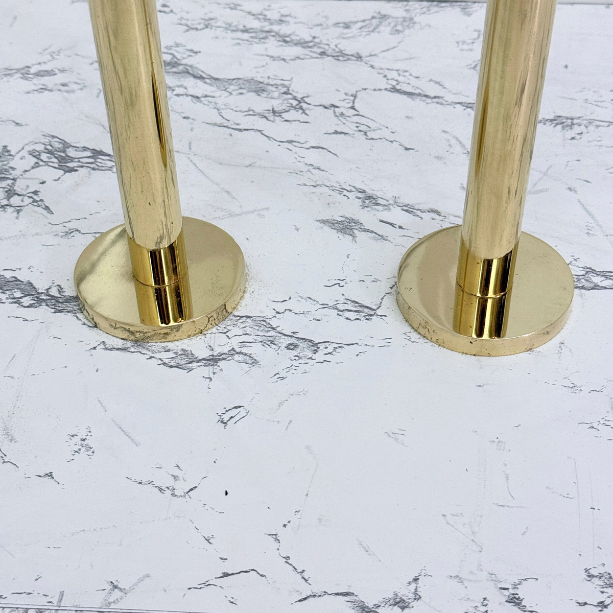 Unlacquered Brass Freestanding Bathtub Faucet, Solid Brass Tub Filler with Handheld Shower Head and Cross - image 7