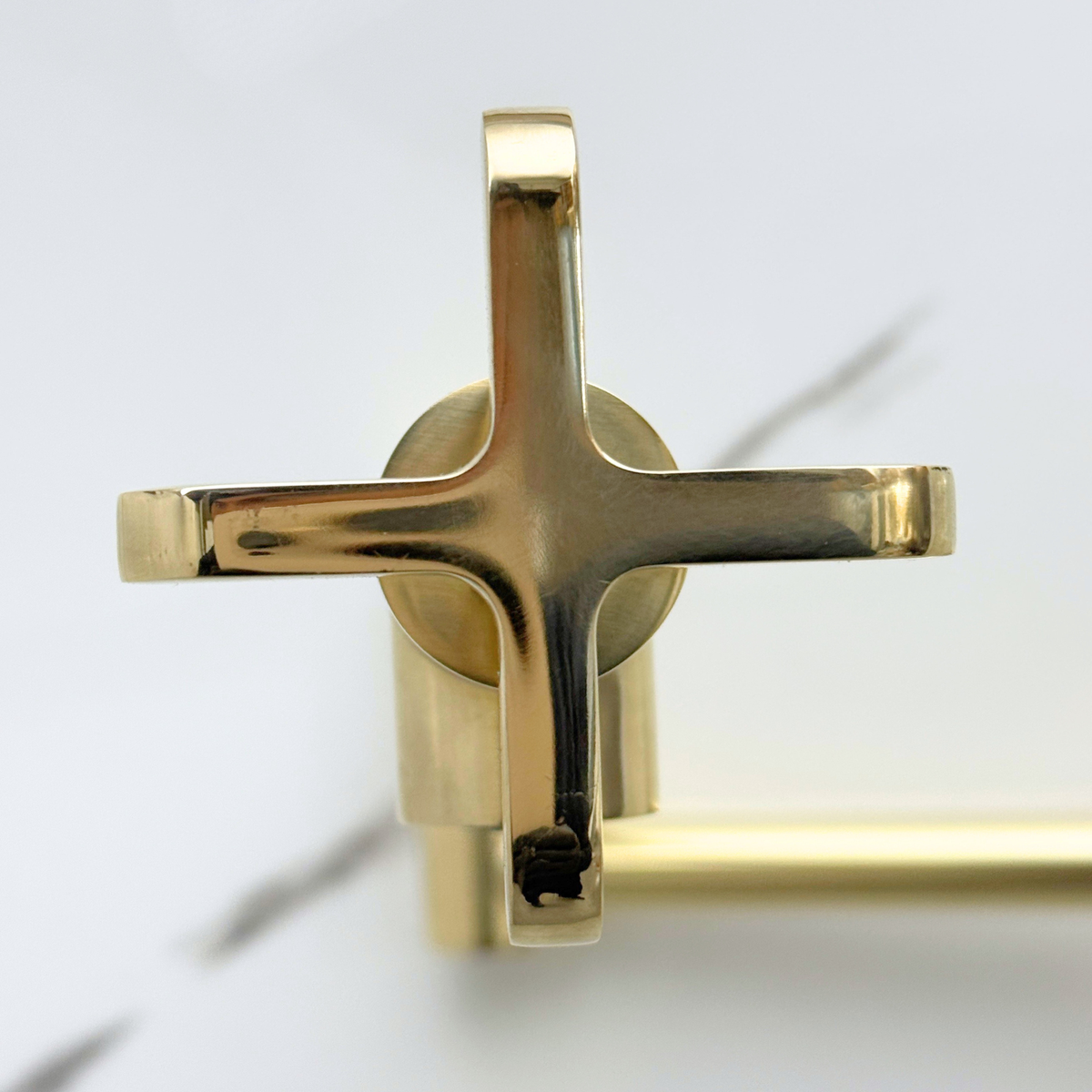 Unlacquered Brass Swing-Arm Pot Filler with Cross Handles – alternate view 12