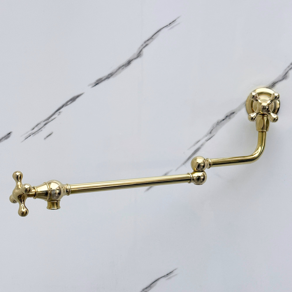 Unlacquered Brass Pot Filler with Cross Handles – alternate view 4