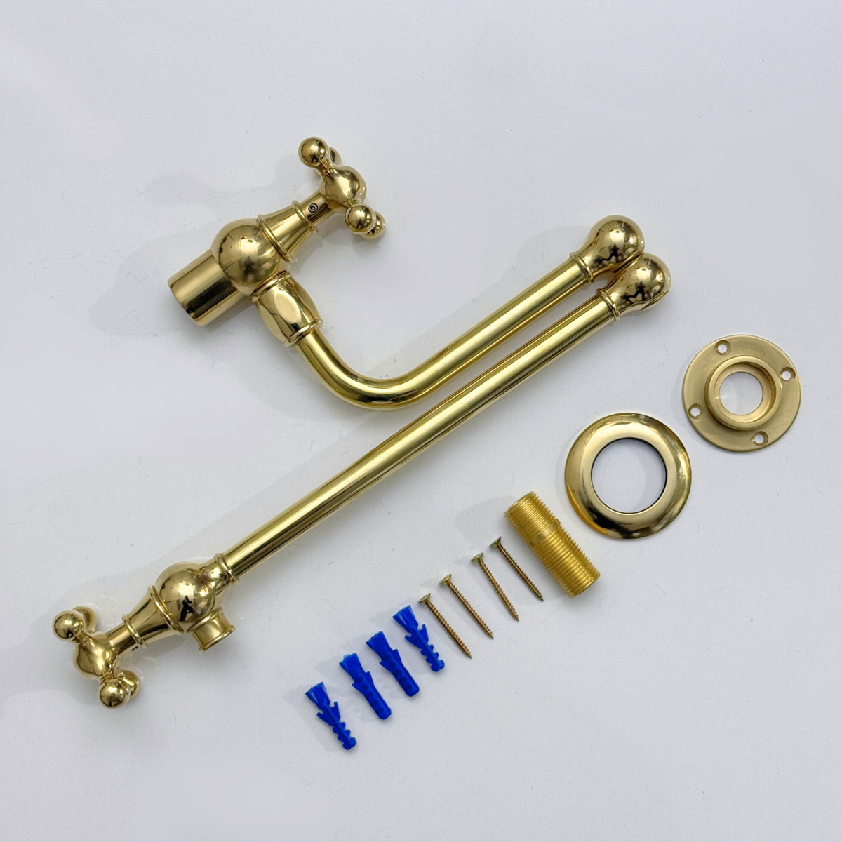 Unlacquered Brass Pot Filler with Cross Handles – alternate view 8
