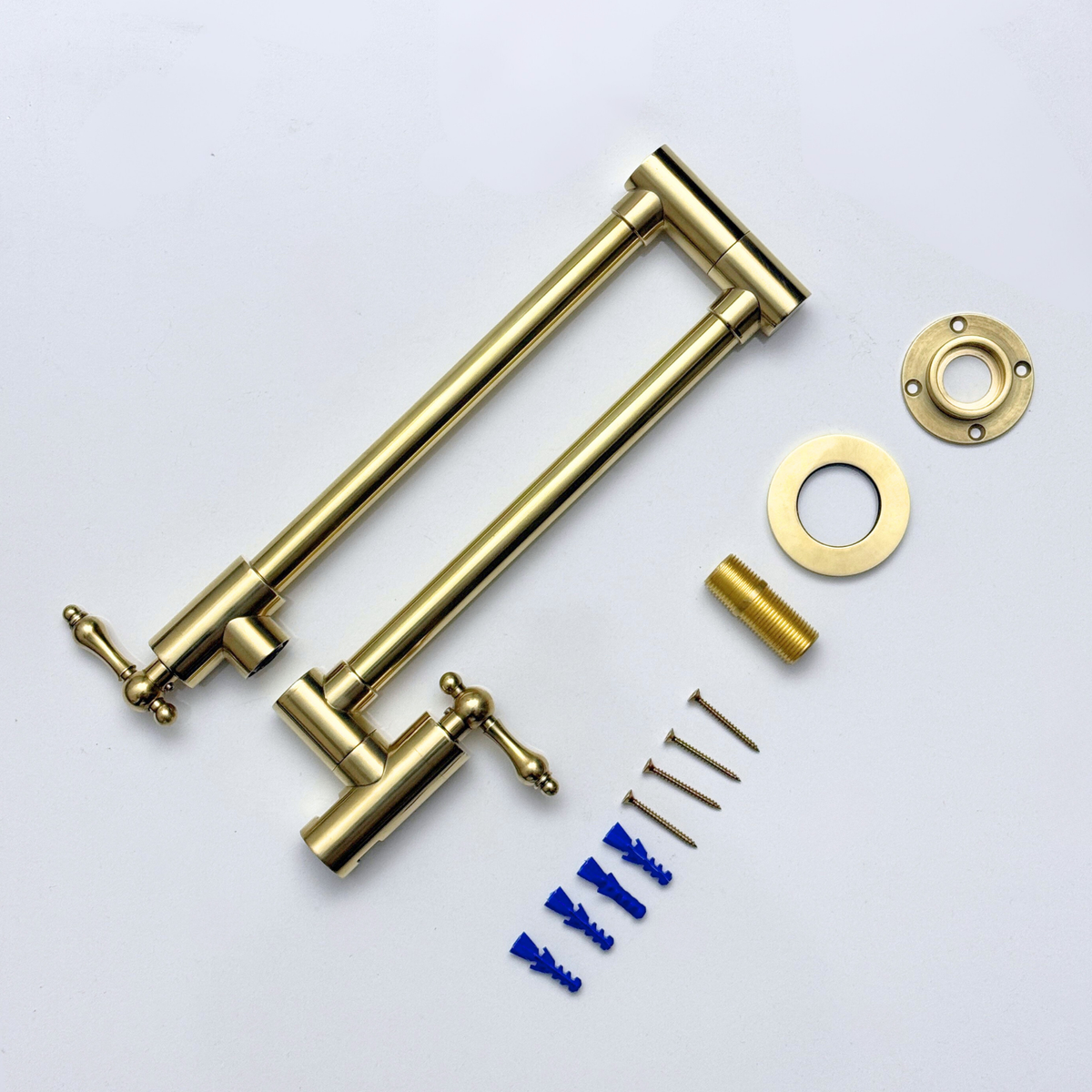 Unlacquered Brass Folding Pot Filler with Lever Handles – alternate view 10