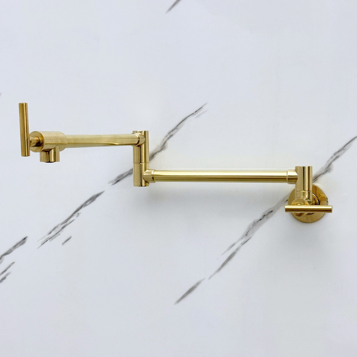 Unlacquered Brass Folding Pot Filler with Lever Handles – alternate view 8