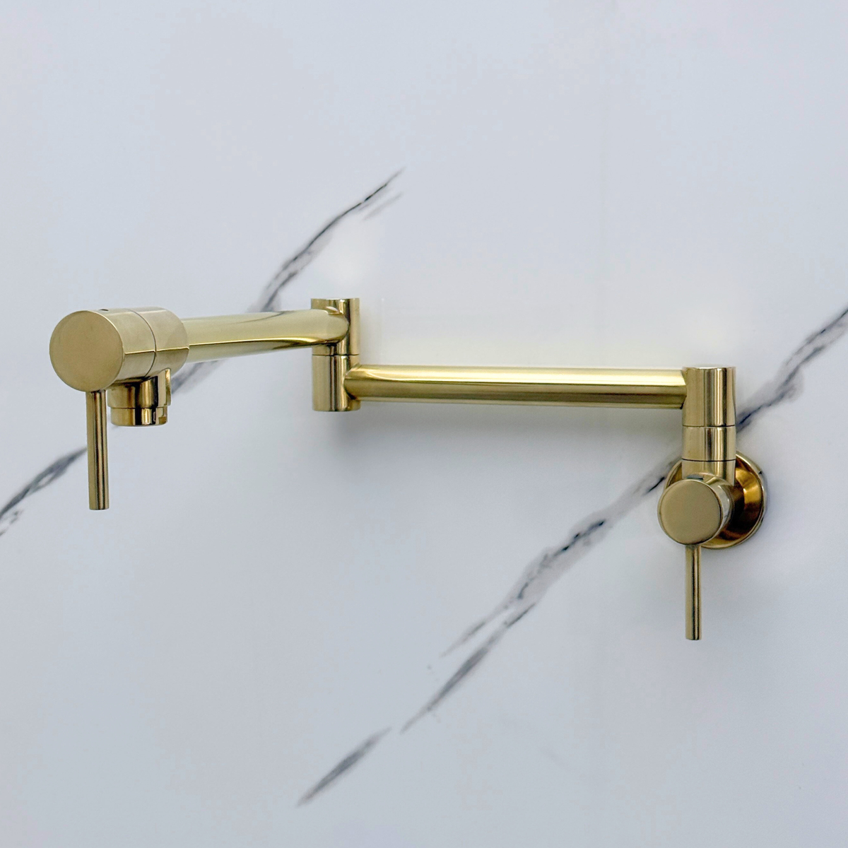 Unlacquered Brass Double-Joint Pot Filler with Lever Handles – alternate view 4