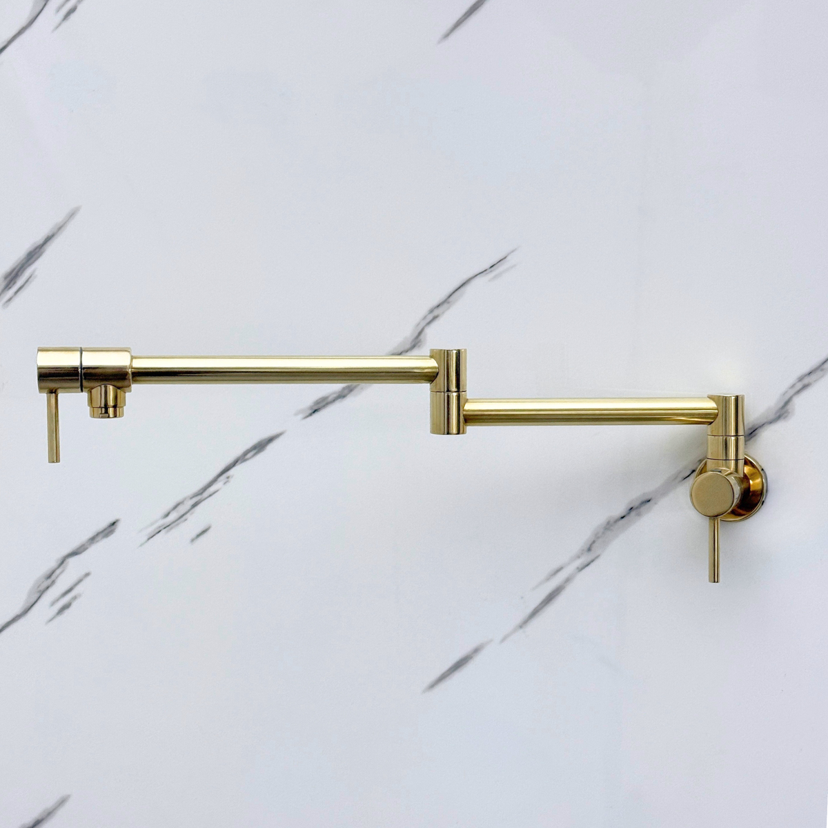 Unlacquered Brass Double-Joint Pot Filler with Lever Handles – alternate view 5