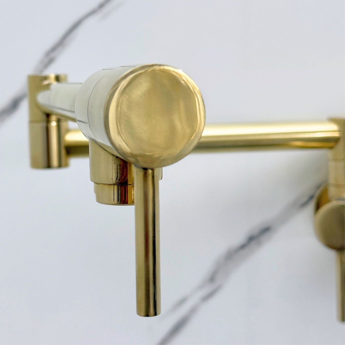 Unlacquered Brass Double-Joint Pot Filler with Lever Handles – alternate view 6