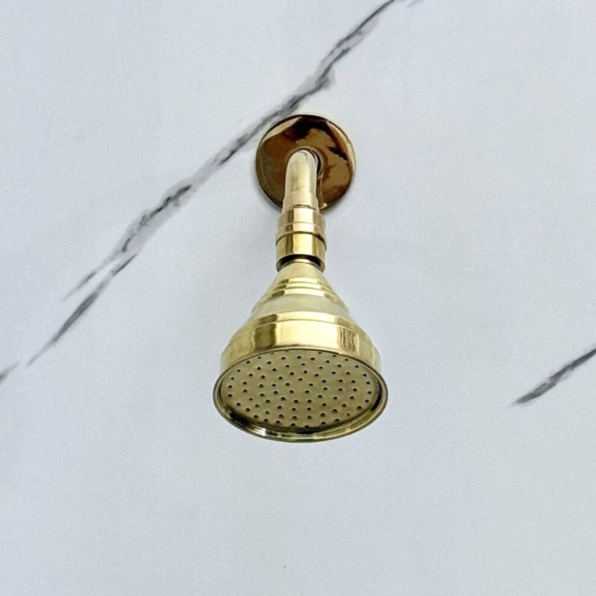 Unlacquered Brass Round Rain Shower System — Short arm (UBCSS-008) — detail view 6