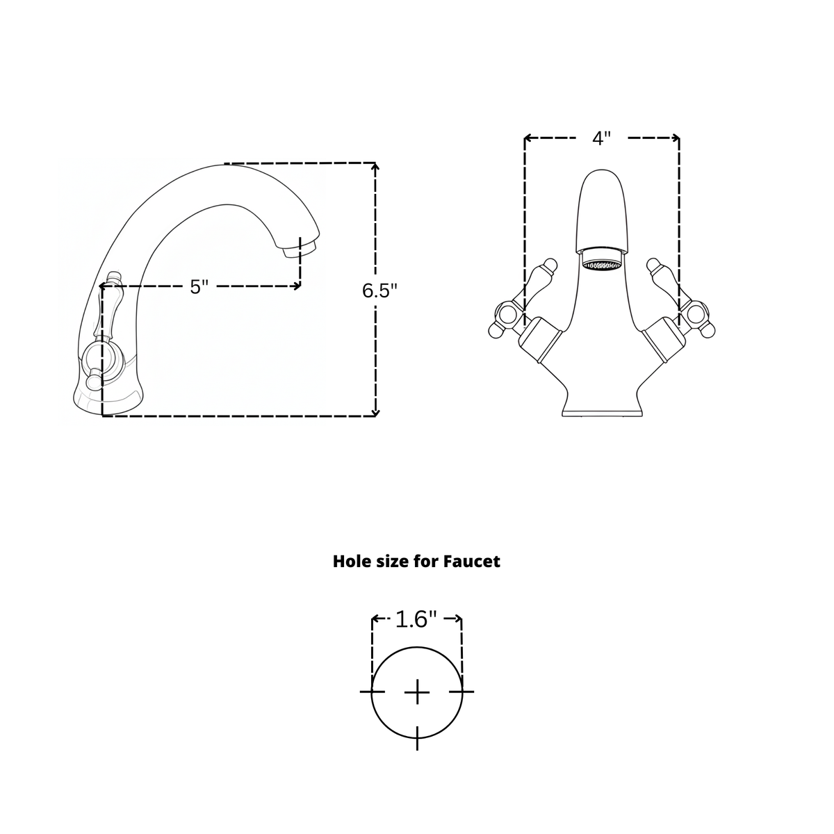 Curved unlacquered brass single-hole faucet, 5" reach with lever handles – alternate view 11