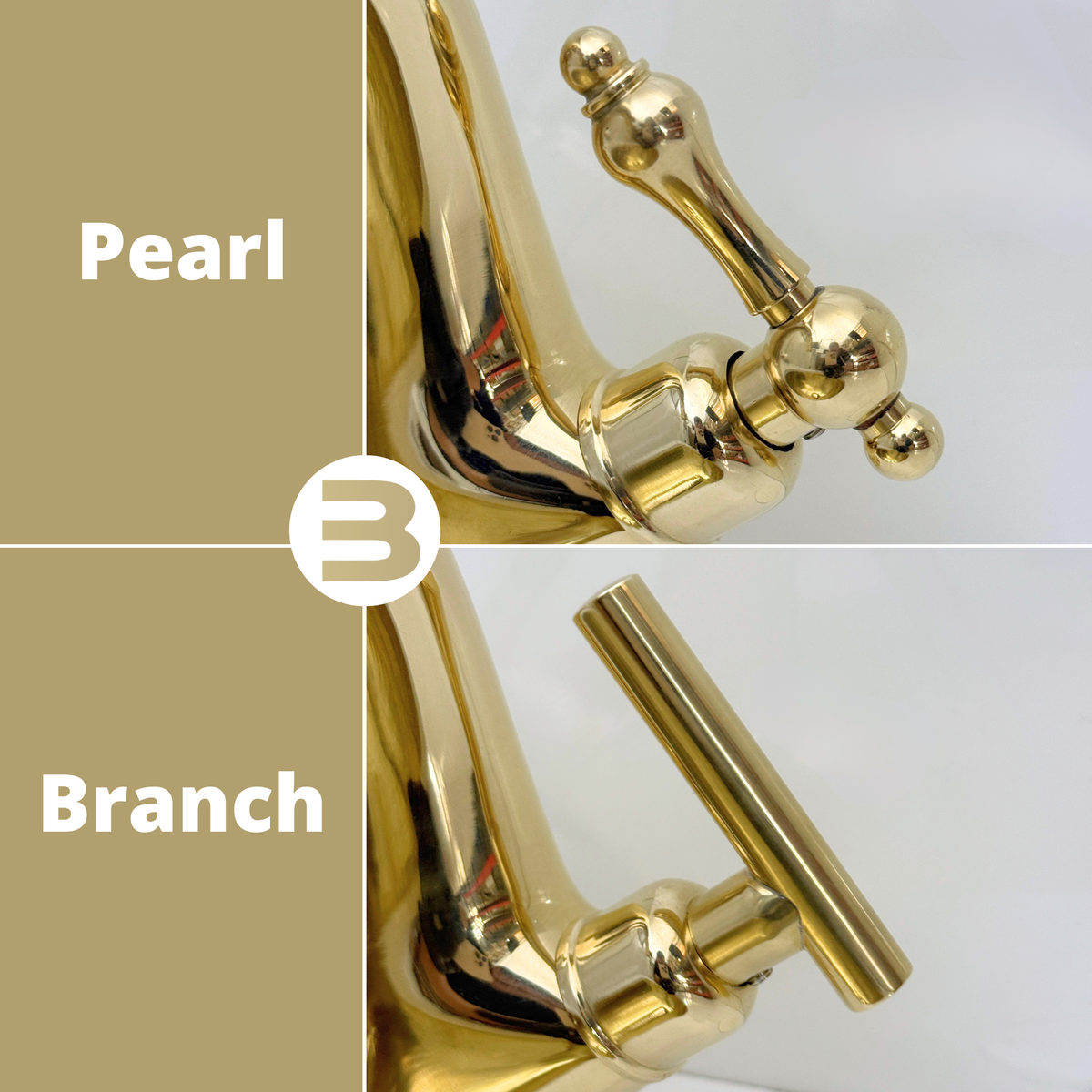 Curved unlacquered brass single-hole faucet, 5" reach with lever handles – alternate view 9