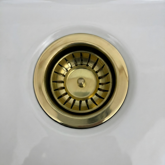 Unlacquered Brass Sink Strainer, Solid Brass Kitchen Sink Strainer - image 1