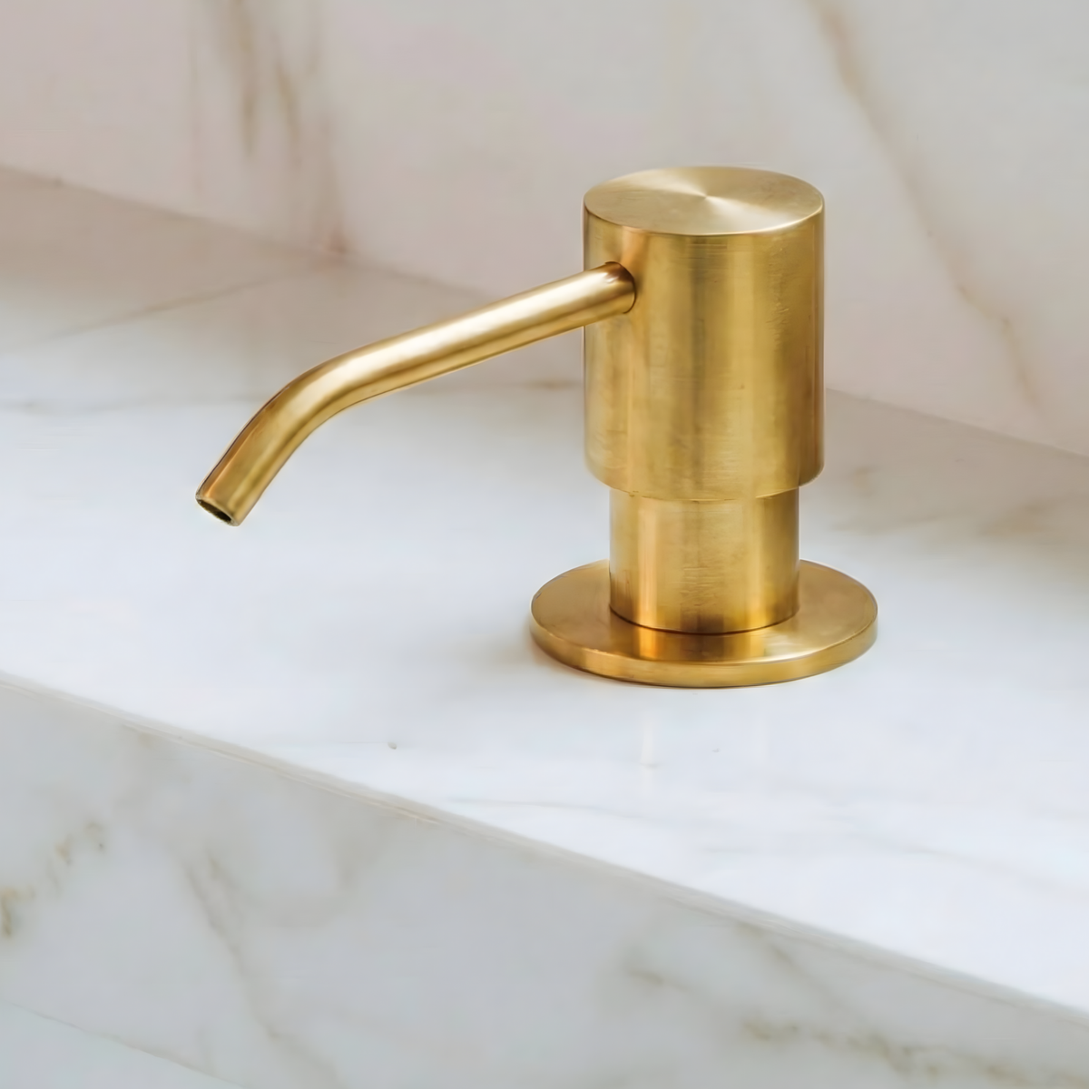 Unlacquered Brass Soap Dispenser, Solid Brass Countertop Pump for Kitchen or Bathroom Sink - image 1