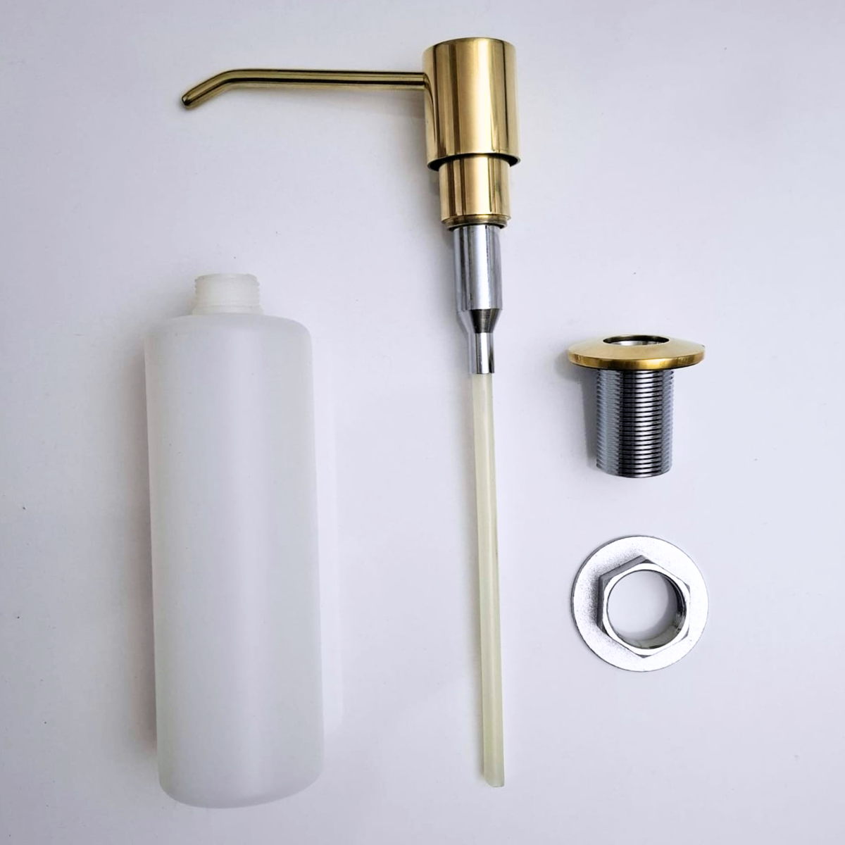 Unlacquered Brass Soap Dispenser, Solid Brass Countertop Pump for Kitchen or Bathroom Sink - image 3