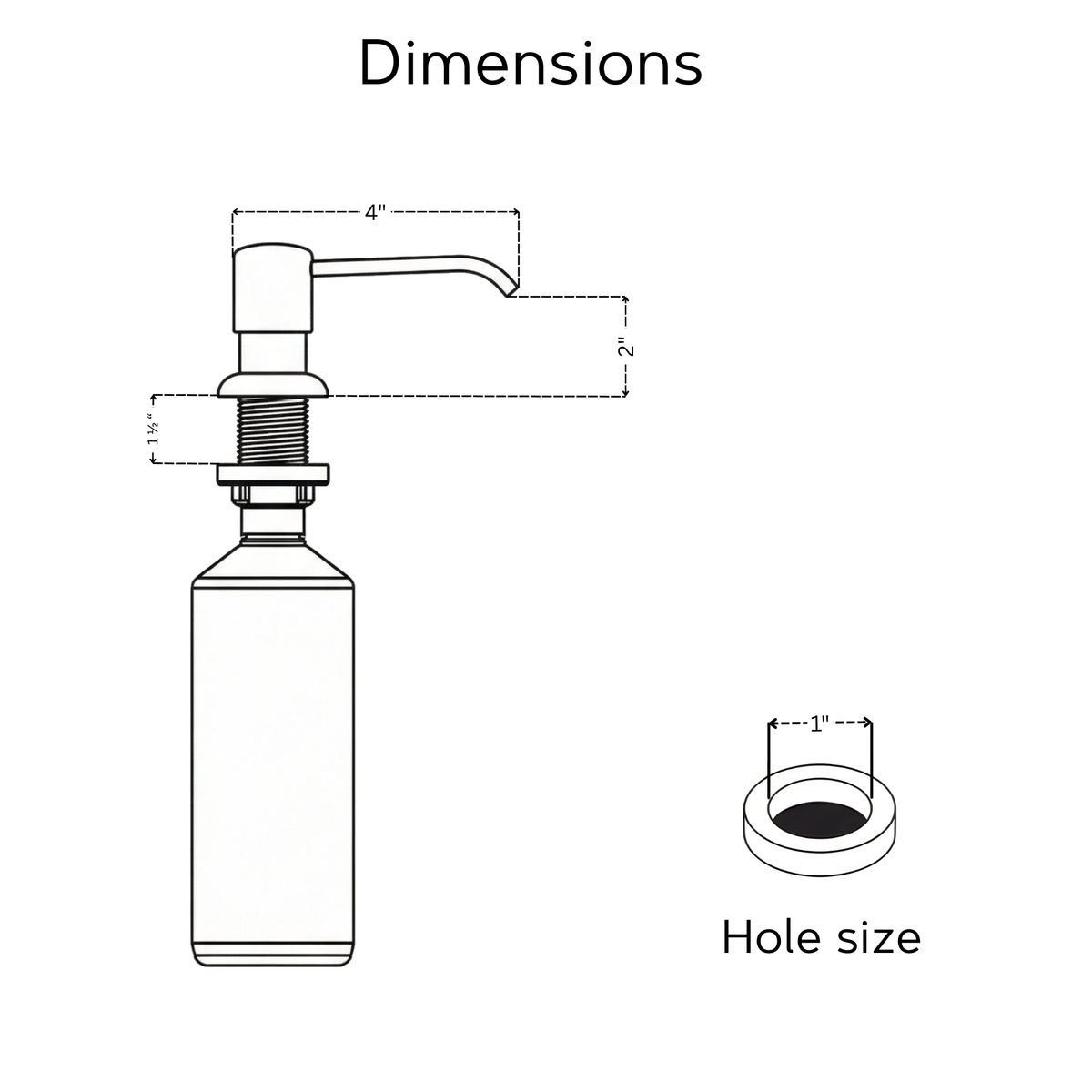 Unlacquered Brass Soap Dispenser, Solid Brass Countertop Pump for Kitchen or Bathroom Sink - image 4