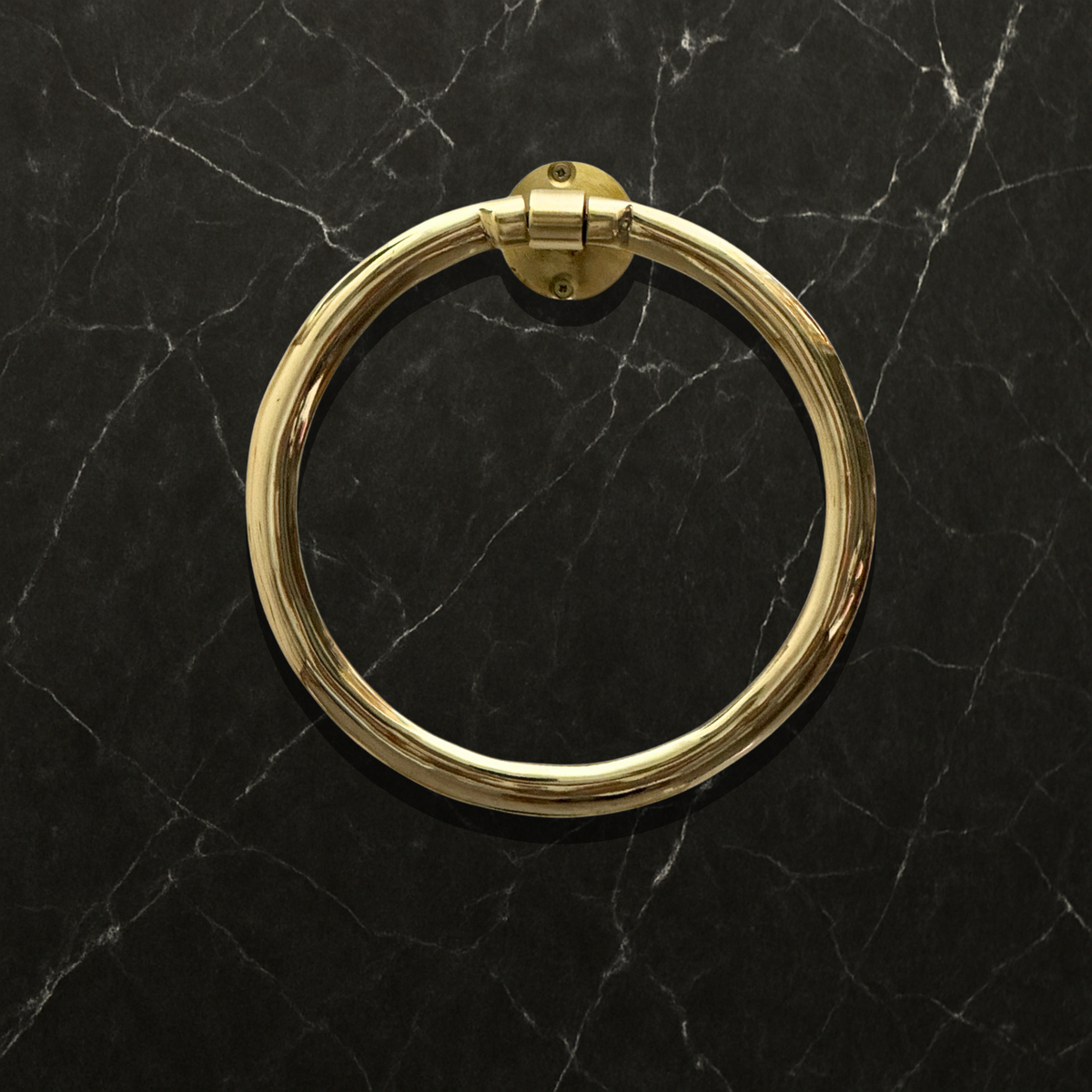 Unlacquered Brass Towel Holder, Solid Brass Towel Hanger, Bathroom Wall Mounted Towel Ring - image 1
