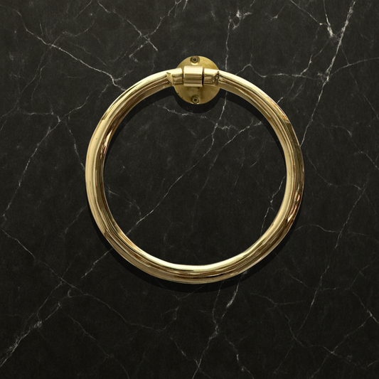 Unlacquered Brass Towel Holder, Solid Brass Towel Hanger, Bathroom Wall Mounted Towel Ring - image 1