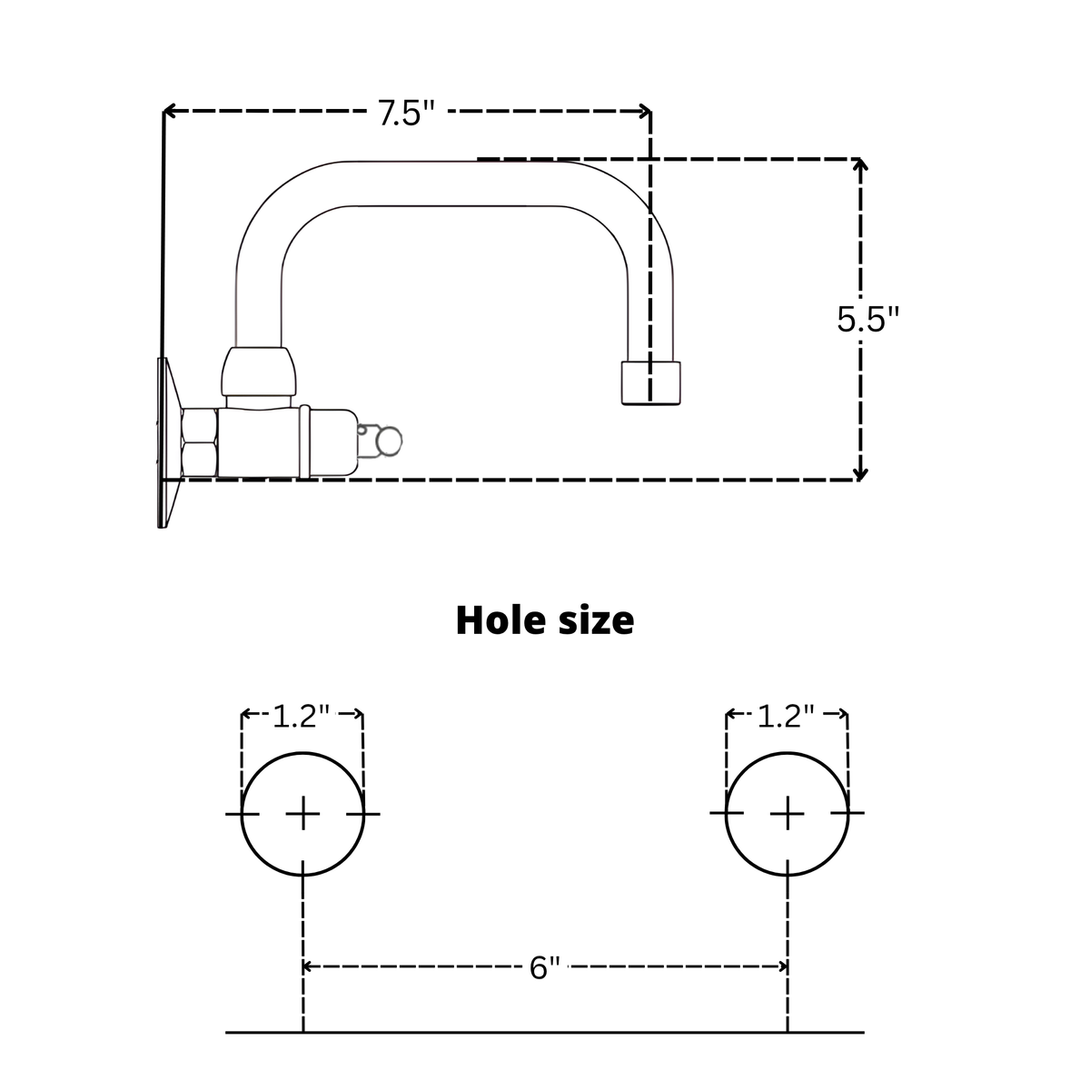 7.5" Swivel unlacquered brass wall faucet, 6" spread with lever handles – alternate view 10