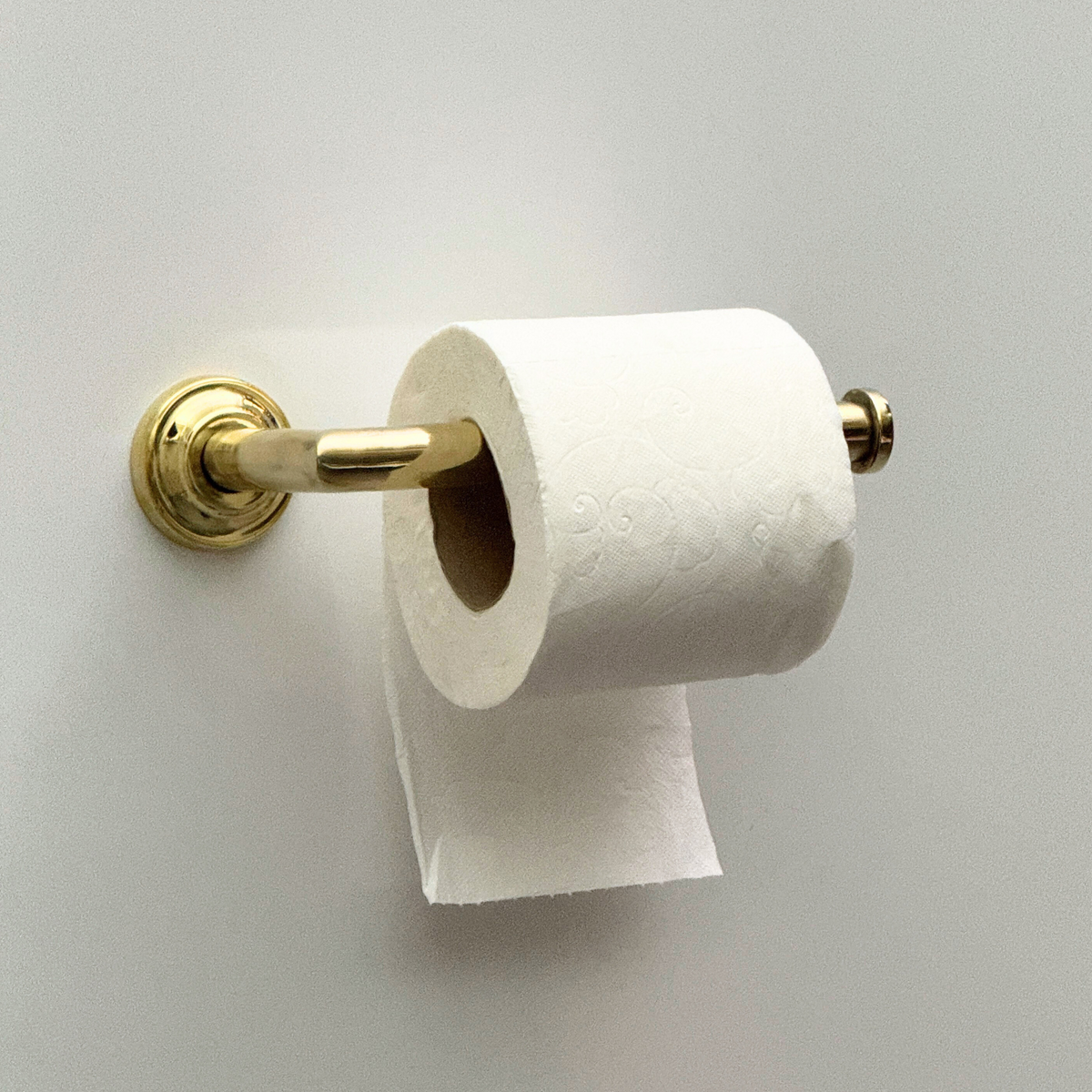 Unlacquered Brass Wall Mount Toilet Paper Holder, Solid Brass Toilet Roll Holder - image 3