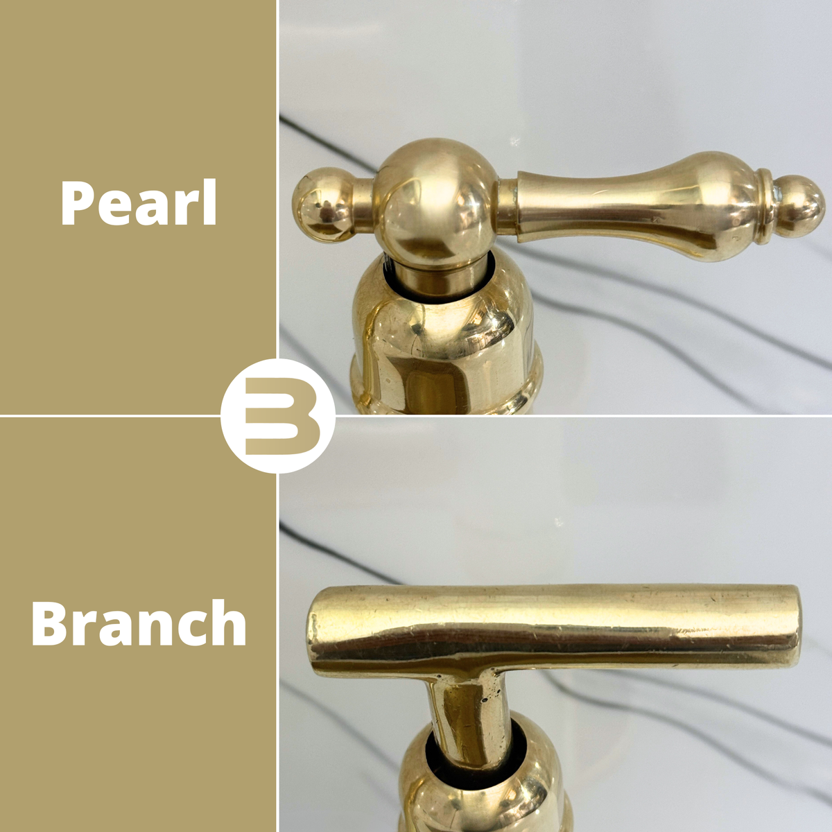 Gooseneck unlacquered brass widespread faucet, 5" reach with lever handles – alternate view 9