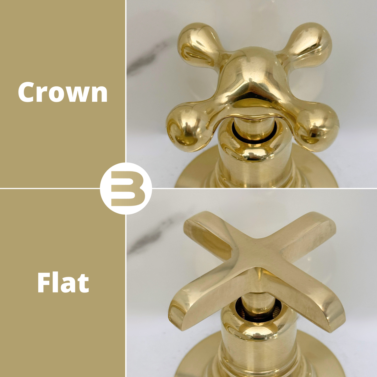 Curved unlacquered brass widespread faucet, 6.5" reach with cross handles – alternate view 9