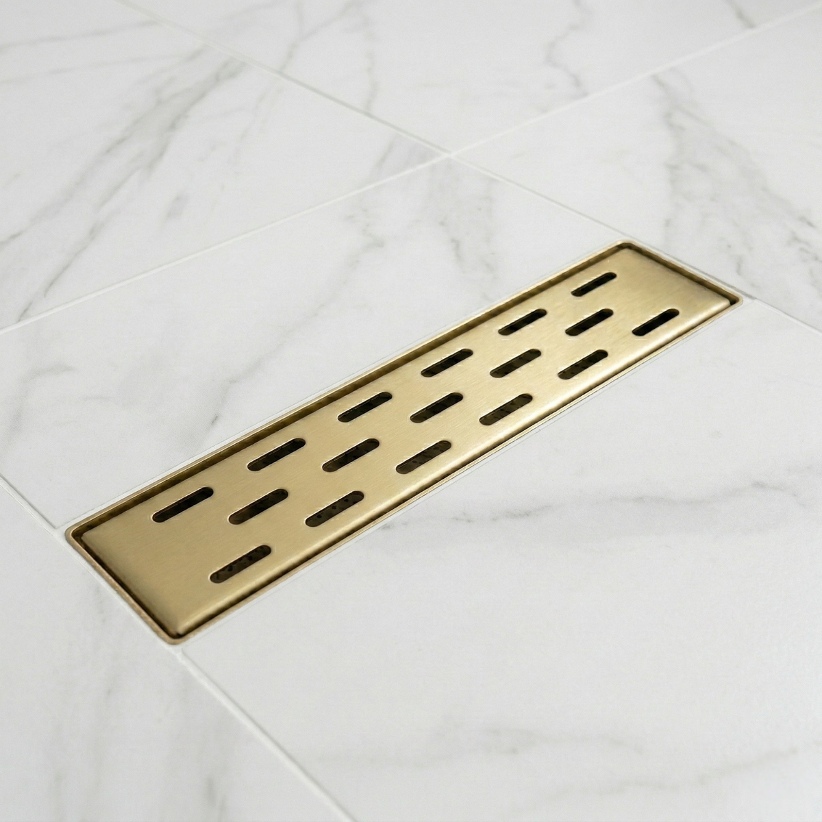 Unlacquered Solid Brass Linear Shower Drain - image 3