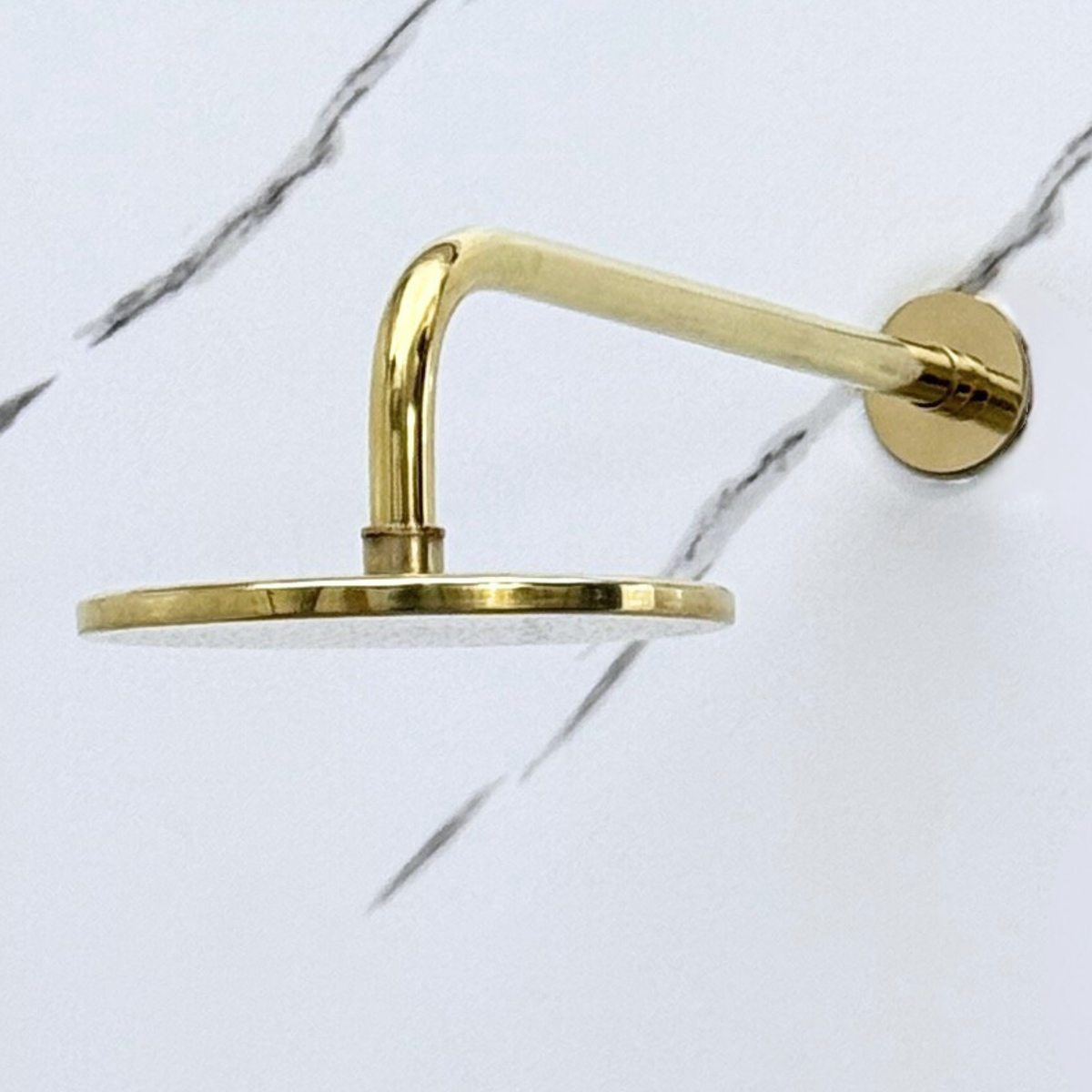 Unlacquered Brass Flat Rain Shower Head with Straight Arm, Adjustable Brass Shower Head - image 6