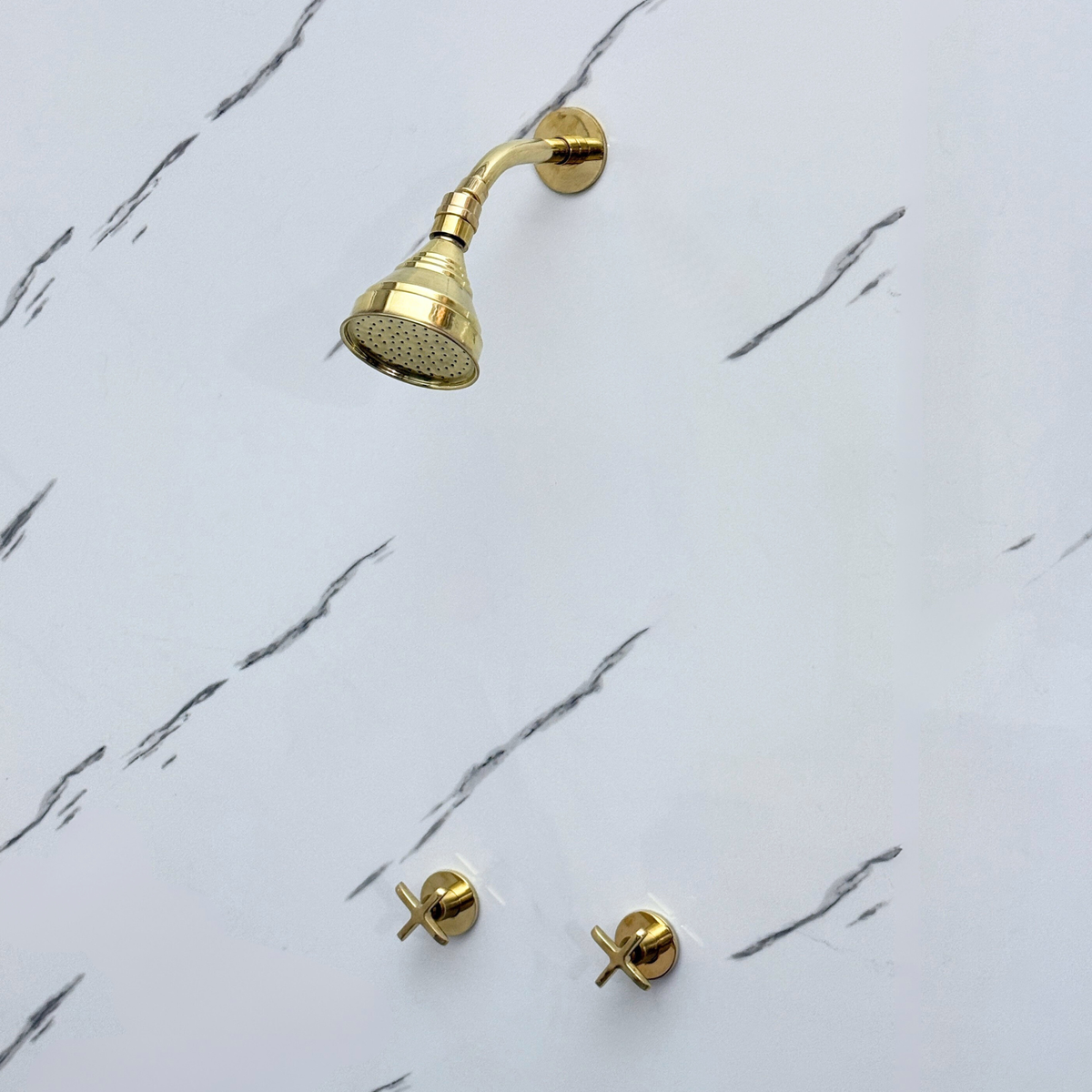 Unlacquered Brass Round Rain Shower System — Short arm (UBCSS-008) — detail view 4