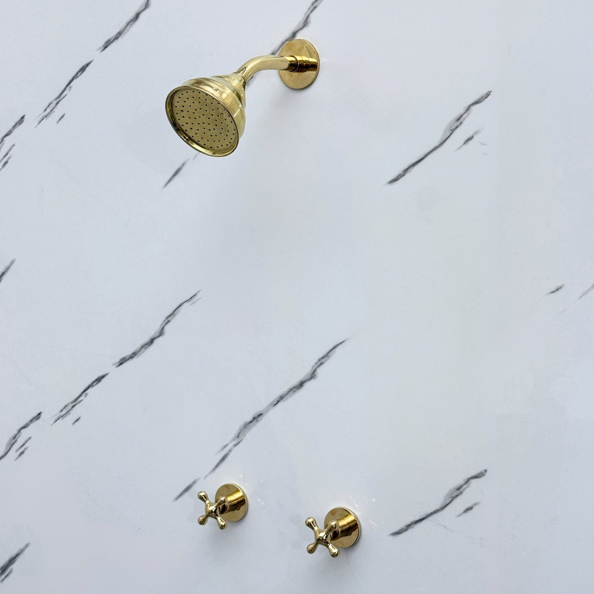 Unlacquered Brass Round Rain Shower System — Short arm (UBCSS-008) — detail view 8