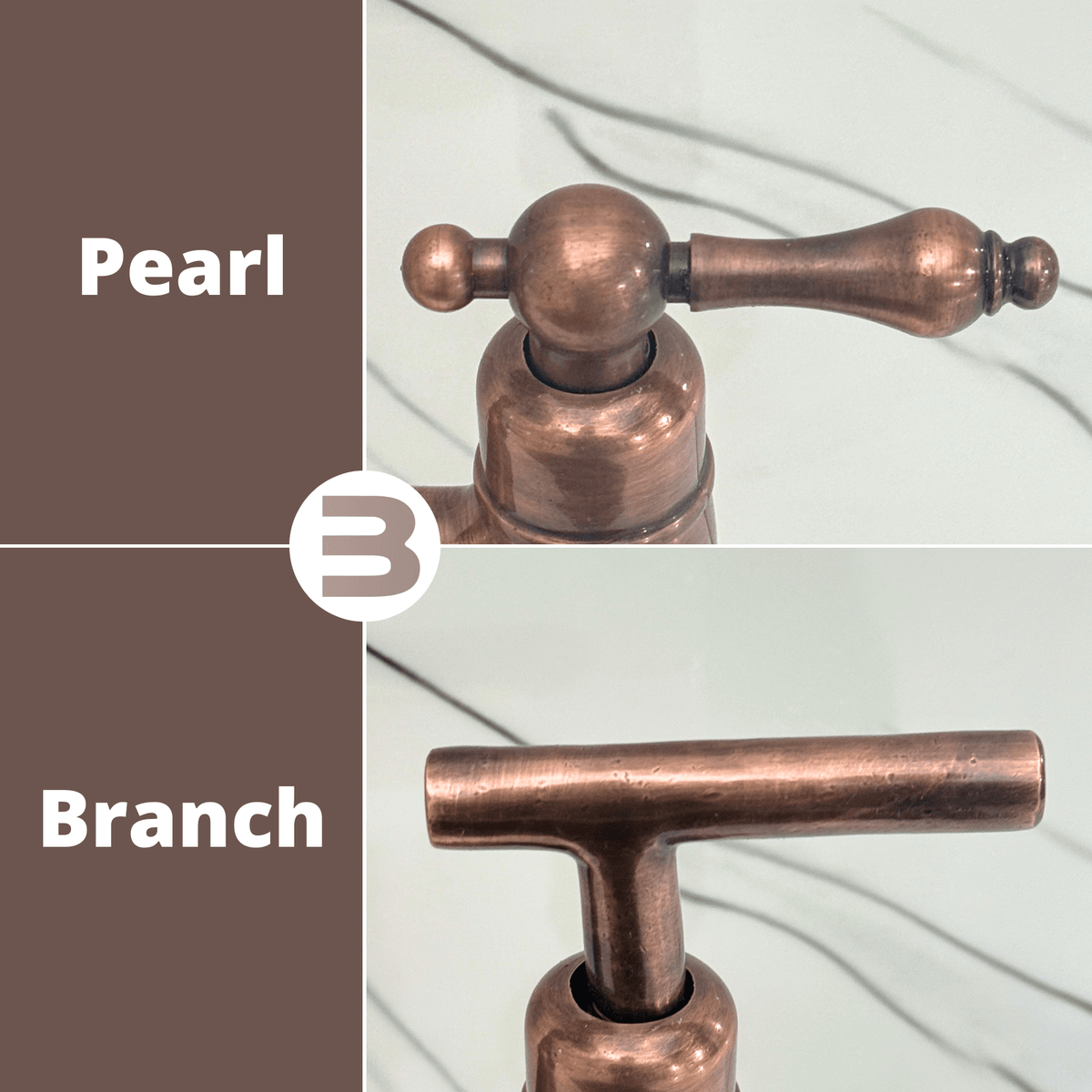 Antique Copper Bridge Faucet with Lever Handles - Atlas - Vintaless