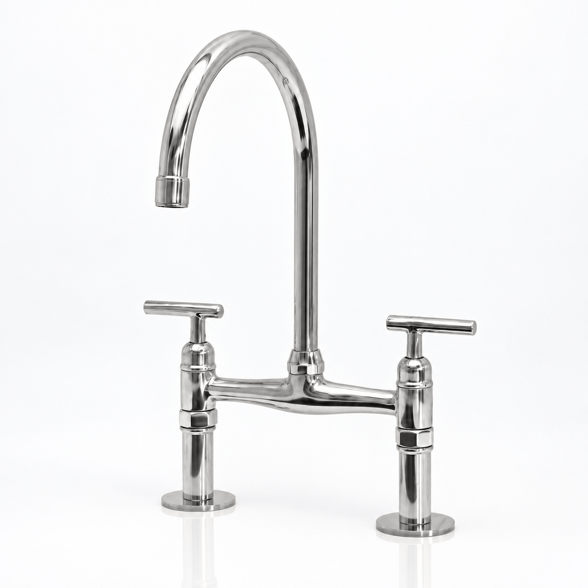 Atlas Polished Nickel bridge faucet, branch only
