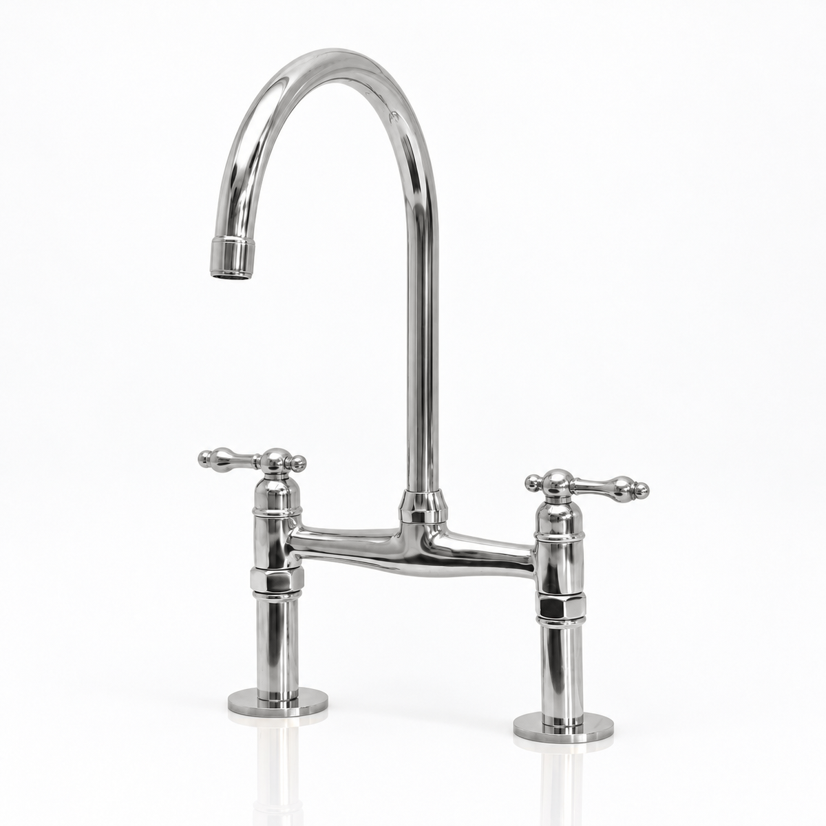 Atlas Polished Nickel bridge faucet, pearl only
