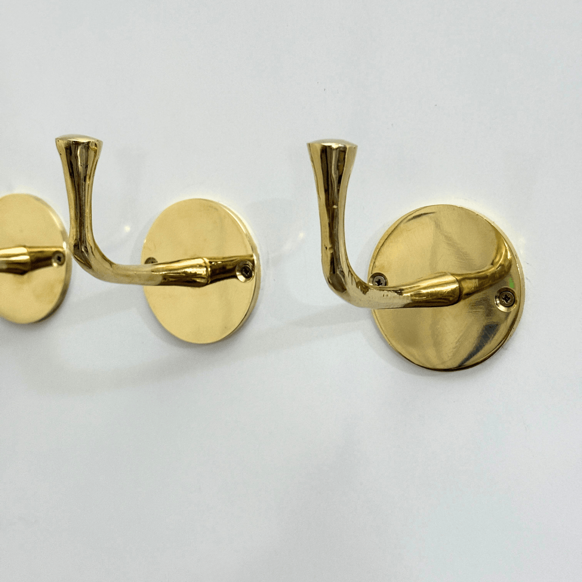Unlacquered Brass Hooks, Solid Brass Robe Hook, Wall Mount Robe Hooks, Heavy Duty Single Hook - Vintaless